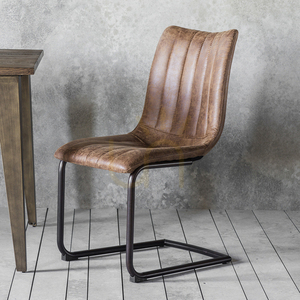 Stoličky Gallery Direct Edington 2 ks hnedá umelá koža retro konzolové small 1