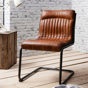 Kožená jedálenská stolička Gallery Direct Capri hnedá, železo small 3