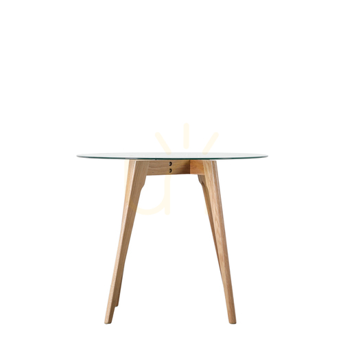 Skontrolujte Jedálenský stôl Gallery Direct Blair okrúhly 90 cm, dub a číre tvrdené sklo