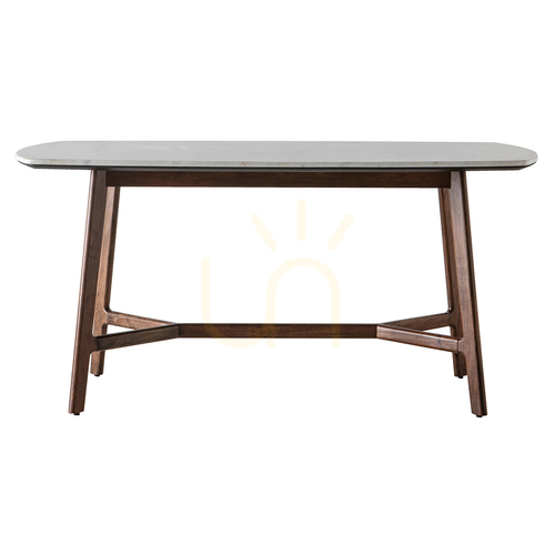 Skontrolujte Jedálenský stôl Gallery Direct Barcelona 160 cm akácia tmavé drevo mramorový top
