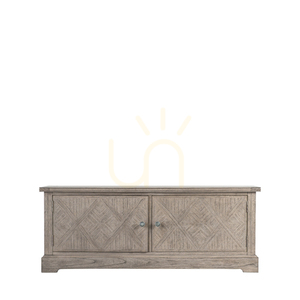 TV stolík Gallery Direct Mustique 2 dvere 130x40x50 cm prírodné masívne drevo small 0