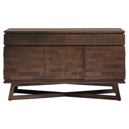 Skontrolujte Príborník Gallery Direct Boho Retreat hnedý 140 cm mango masív 3 dvere 2 zásuvky