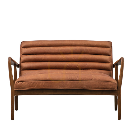 Skontrolujte Pohovka Gallery Direct Datsun 2-miestna kožená Vintage Brown 118 cm