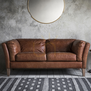 Dvojmiestna pohovka Gallery Direct Ebury z hnedej vintage kože, 164 cm small 1