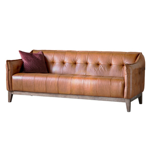 Pohovka Gallery Direct Ecclestone 3-miestna hnedá kožená 192 cm small 0