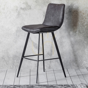 Barová stolička Gallery Direct Palmer sivá umelá koža 75 cm 2 ks small 1