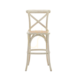 Barová stolička Gallery Direct biela/ratan, dub, 66 cm, sada 2 ks small 0