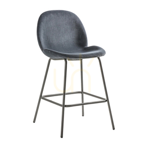 Barová stolička Gallery Direct Flanagan tmavosivý zamat 66 cm, 2 ks small 3