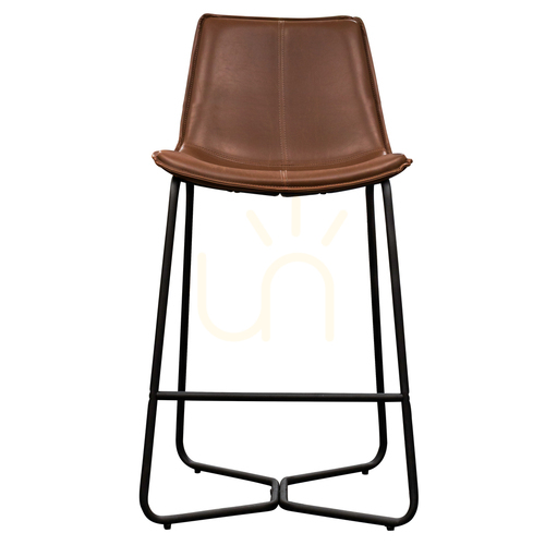 Skontrolujte Barová stolička Gallery Direct Hawking hnedá kov/PU 65 cm, 2 ks