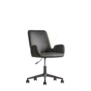Otočné kancelárske kreslo Gallery Direct Faraday uhľové s kolieskami z PU kože small 3