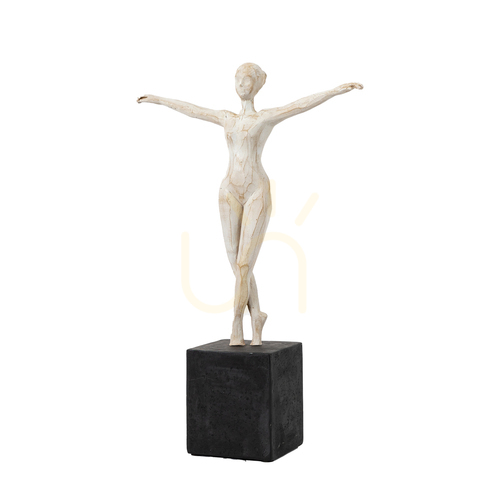 Skontrolujte Socha baletky Pirouette Gallery Direct čierno-biela z polyresinu 24,5 × 8,5 × 36 cm
