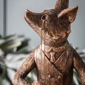 Dekoračná soška líška Gallery Direct bronzová 31,5 cm polyresin/železo small 2