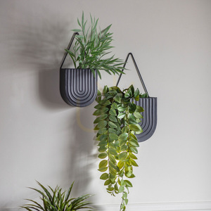 Nástenný kvetináč Gallery Direct Lexy sada 2 ks čierny kovový 40 cm small 1