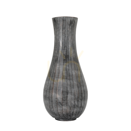 Skontrolujte Váza Gallery Direct Enya veľká, starožitná sivá, hliník, 33 cm