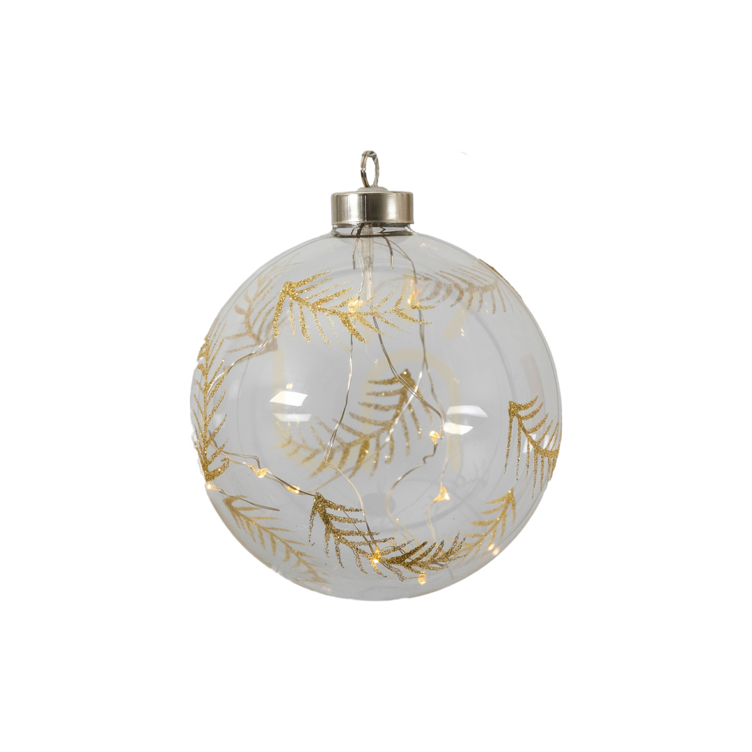 Skontrolujte Vianočná sklenená ozdoba s LED pierkom číra Gallery Direct 120x120x140 mm Vianočná sklenená ozdoba s LED pierkom číra Gallery Direct 120x120x140 mm