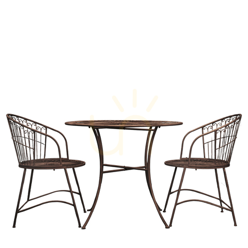 Skontrolujte Bistro set Gallery Direct Siracusa 2-miestny kovový Noir round