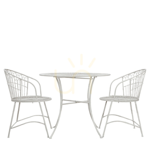 Bistro set pre 2 osoby Gallery Direct Siracusa vanilkový kovový okrúhly small 0