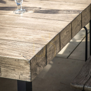 Jedálenský stôl Gallery Direct Taranto 221 cm teakové drevo a železo prírodný small 2