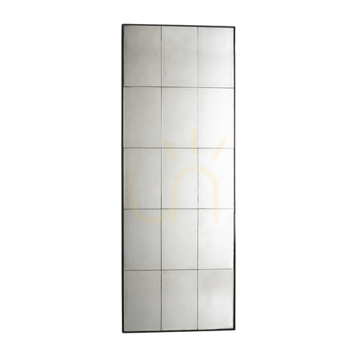 Skontrolujte Obdĺžnikové zrkadlo Gallery Direct Boxley 62 × 160 cm starožitný kovový rám