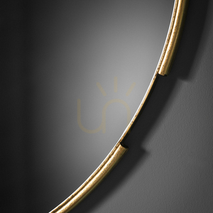 Okrúhle zrkadlo FITZROY 80 cm zlatý rúrkový rám s prerušeniami leštená hrana Gallery Direct small 2