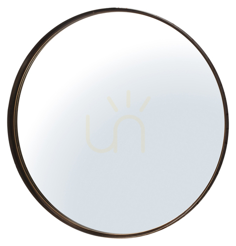 Skontrolujte Okrúhle zrkadlo Gallery Direct Greystoke 84 cm starobronzový kovový rám