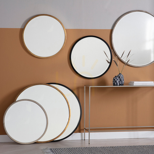 Skontrolujte Okrúhle nástenné zrkadlo Gallery Direct Higgins čierne Ø 80 cm, fazetované sklo