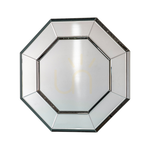 Skontrolujte Zrkadlo Gallery Direct Vienna osemuholníkové 80 cm strieborné sklenený rám