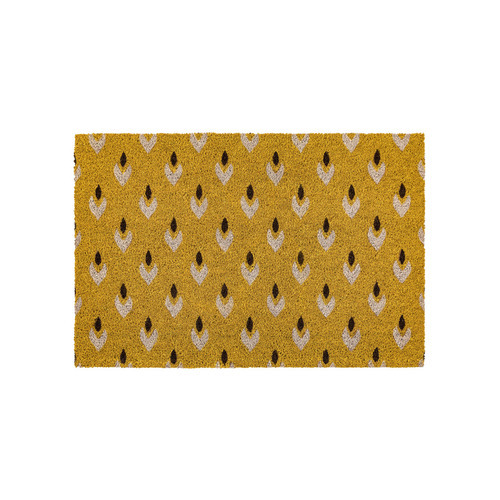 Skontrolujte Rohožka Gallery Direct Ikat ochra kokosové vlákno 60 × 90 cm