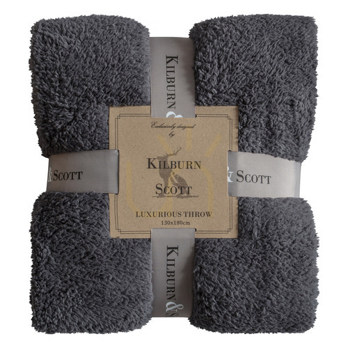 Skontrolujte Prehoz na posteľ Gallery Direct Teddy Fleece, drevené uhlie, 130 × 180 cm
