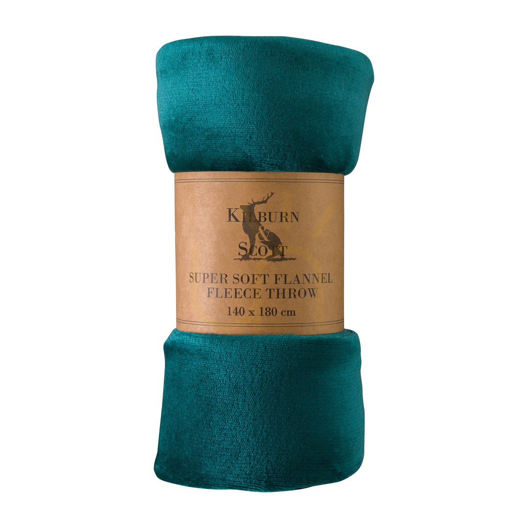 Flanelová deka Gallery Direct teal 140 x 180 cm polyester