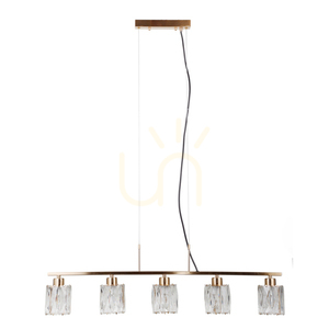 Závesné svietidlo Italux SIMONA PND-40814-5-HBR zlaté 5xE14 krištáľové 85 cm small 0
