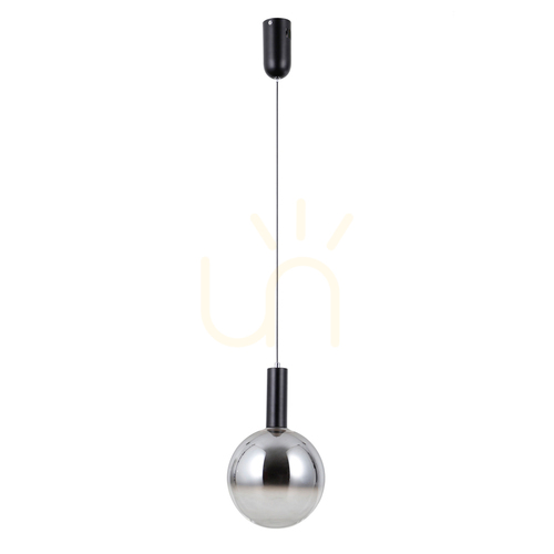Skontrolujte LED závesné svietidlo Italux Strela matné čierne s chrómovým sklom 20 cm PND-34378-1M-BK