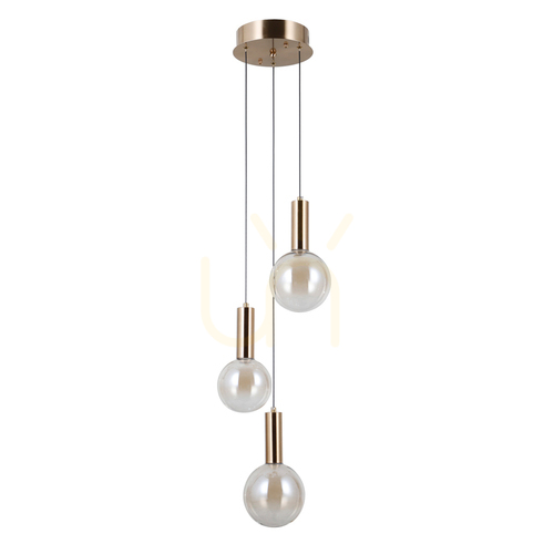 Skontrolujte Prívesné LED svietidlo Italux zlaté sklo 3-ramenné PND-34378-3S-HBR