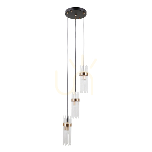 Skontrolujte Závesná lampa Italux čierna zlatá 3xE14 Taraso PND-40760-3-BK-HBR