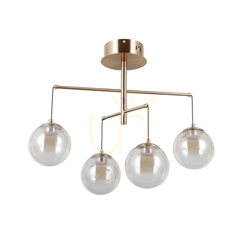 Skontrolujte Závesné LED svietidlo Italux Velada 4x20W zlaté jantárové sklo PND-34381-4-HBR
