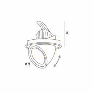 Zapustené svietidlo Max Light Rubio H0132 biele LED 10W 3000K 9 cm small 3