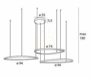 Závesné svietidlo Max Light Cayenne 3 P0604D brúsená meď 94 cm LED 130W small 2