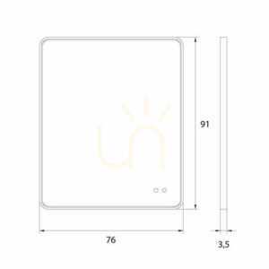Osvetlené zrkadlo Max Light MIRROR W0385 obdĺžnikové 76x91 cm hnedé stmievateľné small 1