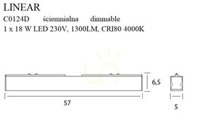 Plafon LED Max Light Linear C0124D biely 18W 4000K stmievateľný 57 cm small 14