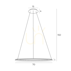 Závesné svietidlo Max Light Queen P0494 70 cm brúsené zlato LED 23W small 3