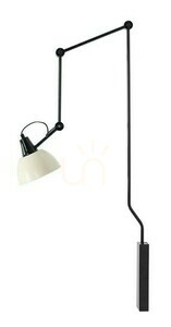 Nastaviteľná nástenná lampa Aldex AIDA lesklá čierna s krémovým tienidlom 17 cm 1141C3_9 small 0