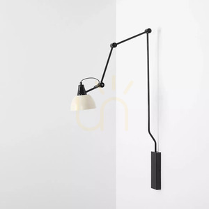 Nastaviteľná nástenná lampa Aldex AIDA lesklá čierna s krémovým tienidlom 17 cm 1141C3_9 small 1