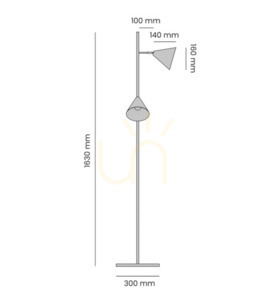Podlahová lampa Aldex Forma 2 žltá kovová 163 cm SKU 1108A14_2 small 1