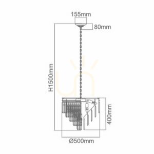 Závesné svietidlo Open Design Highlights Artico čierne krištáľové 4xE14 500 mm small 2