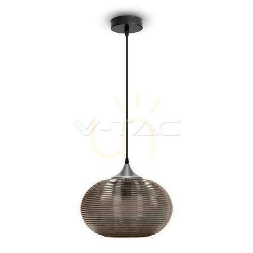 Skontrolujte Závesné svietidlo V-TAC Diamond Cut Series Smoked Glass fi330mm VT-7350-HB 5 rokov záruka