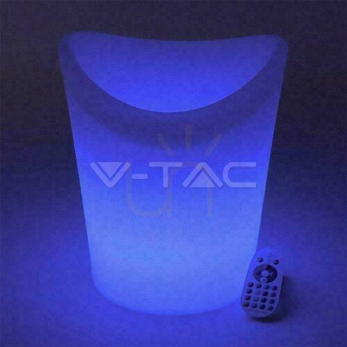 Skontrolujte V-TAC LED záhradné svietidlo Ice Cooler Bucket 36cm nabíjanie diaľkové ovládanie VT-7806 RGBW 54lm.