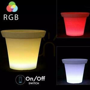V-TAC LED záhradné svietidlo Container Pot 36cm nabíjanie diaľkové ovládanie VT-7808 RGBW 54lm. small 2