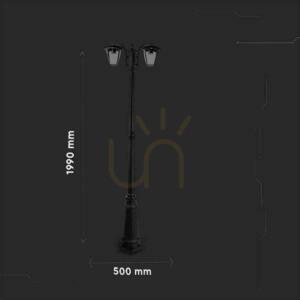 Záhradné svietidlo V-TAC 2XE27 1990mm IP44 čierne VT-739 small 1