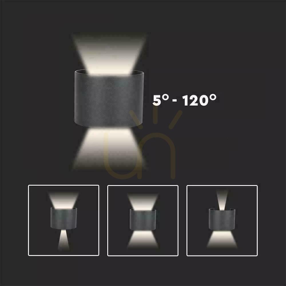 vyhliadka Nástenný 6W V-TAC hore dole nastaviteľný sivý okrúhly IP65 Bridgelux VT-756 3000K 660lm Nástenný 6W V-TAC hore dole nastaviteľný sivý okrúhly IP65 Bridgelux VT-756 3000K 660lm