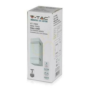 Vonkajšie nástenné svietidlo V-TAC VT-7662 2xGU10 hore/dole IP44 štvorec nerez biele 25 cm small 3